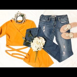 Bullhead🌻 Ripped Destroyed Denim Blue Jeans